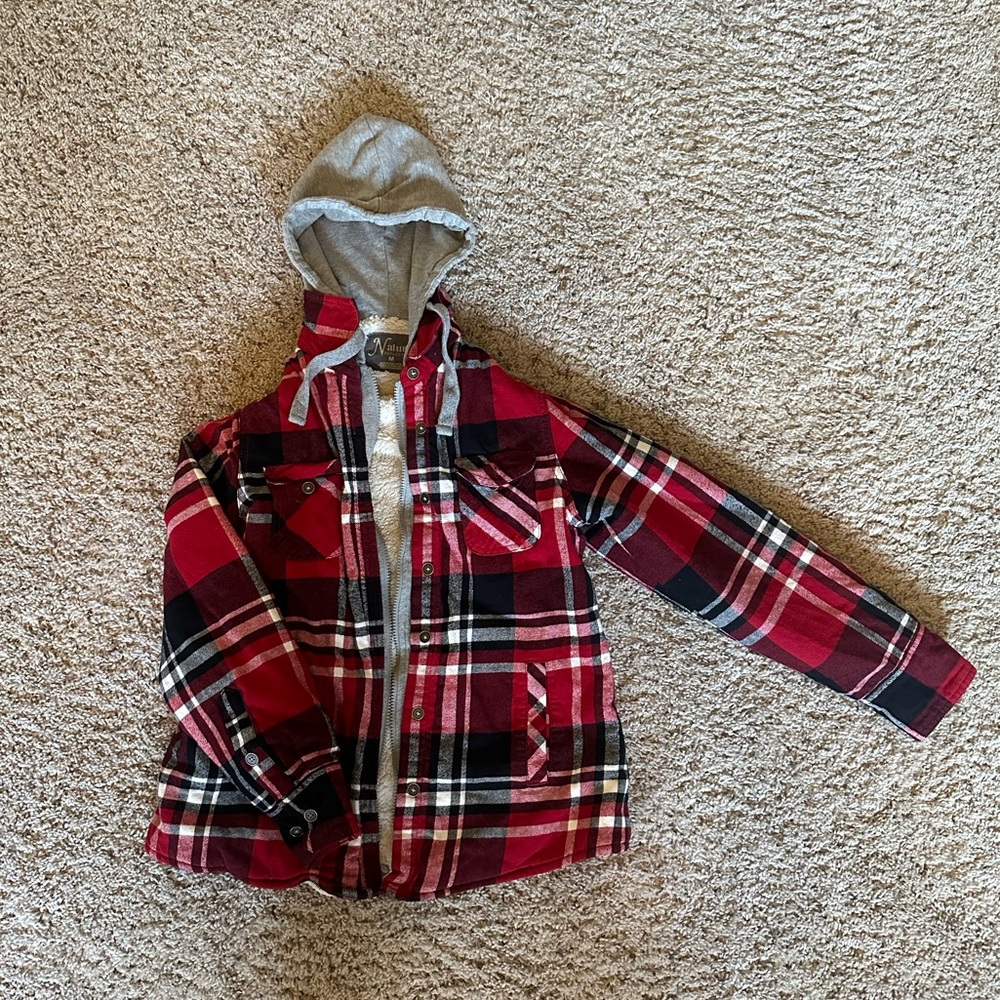 Soft fuzzy lined jacket- natural reflections